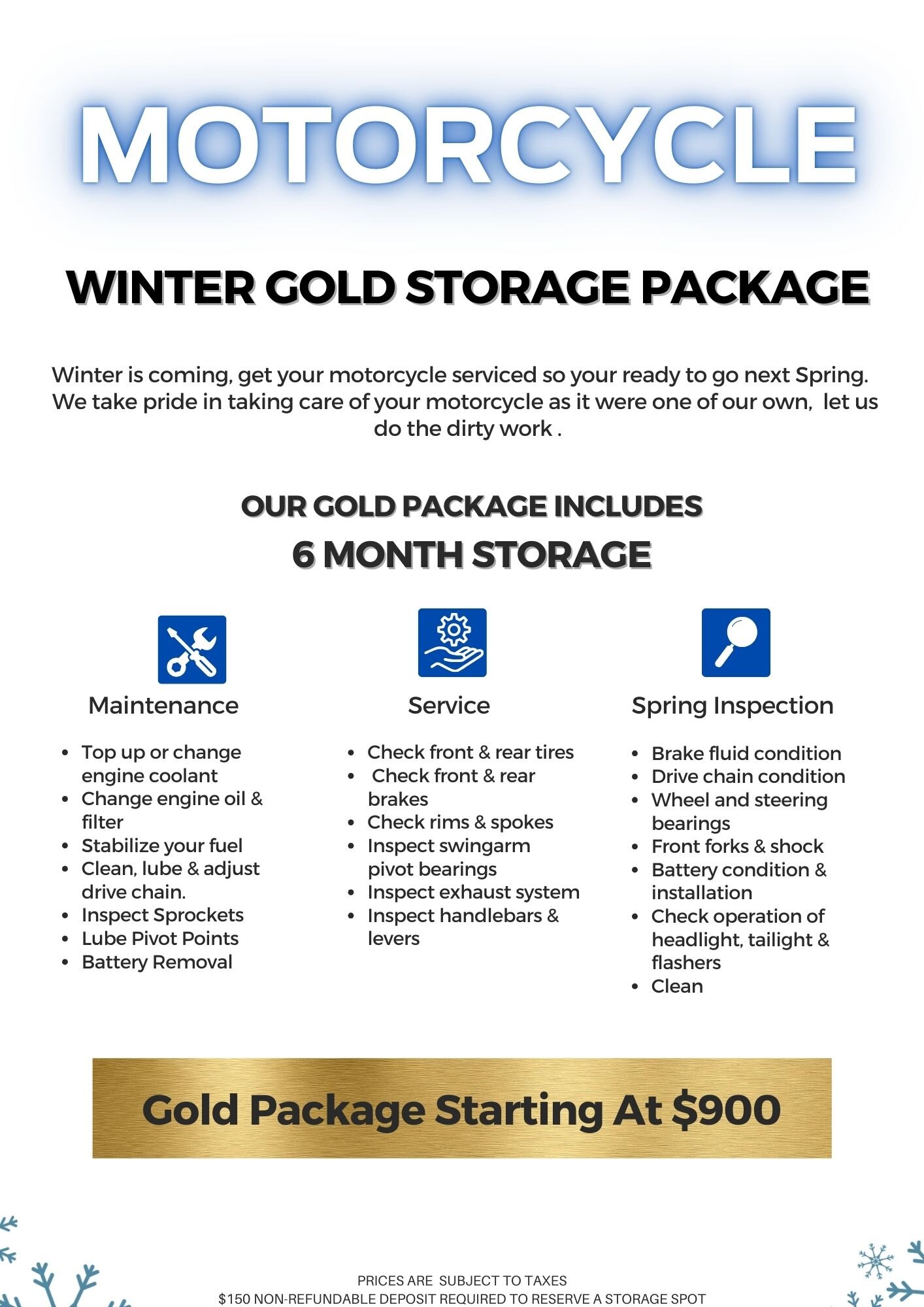 Indoor Motorcycle Storage