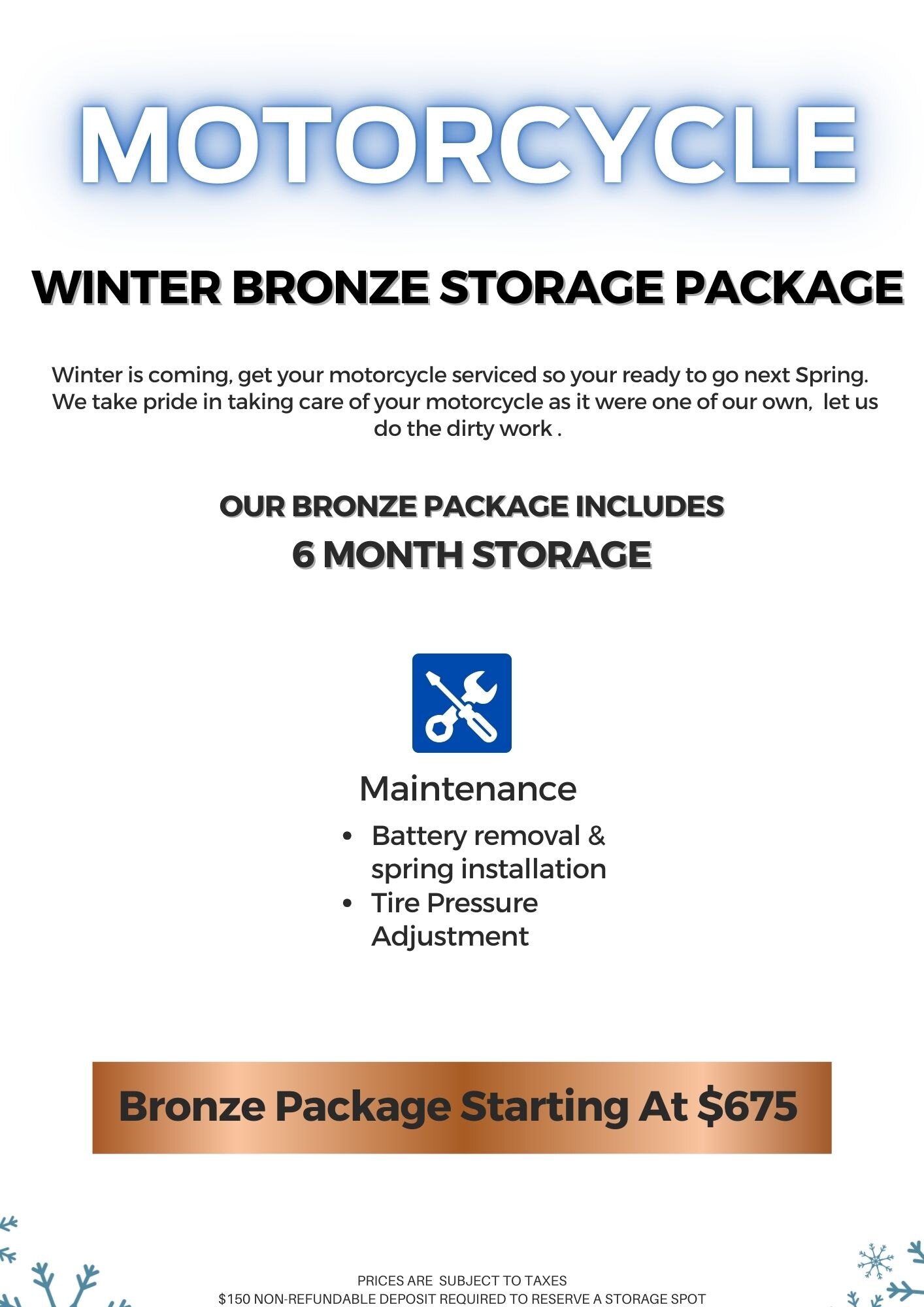 Indoor Motorcycle Storage